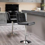Set of 4 Adjustable Swivel Bar Stools