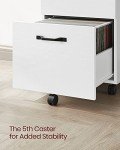 VASAGLE 2-Drawer Rolling File Cabinet in White