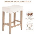 Beige Counter Height Bar Stools - Set of 2