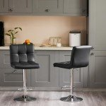 Set of 4 Adjustable Swivel Bar Stools