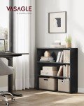 VASAGLE 3-Tier Adjustable Bookshelf in Ebony Black