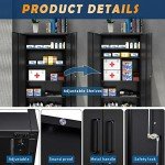 Metal Storage Cabinet with Adjustable Shelves - Black