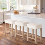 Beige Counter Height Bar Stools - Set of 2