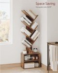 SUNMORY 6-Tier Narrow Rustic Bookshelf Organizer
