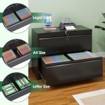 Aobabo Black 2-Drawer Metal File Cabinet