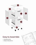 VASAGLE 2-Drawer Rolling File Cabinet in White