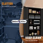 Metal Storage Cabinet with Adjustable Shelves - Black