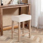 Beige Counter Height Bar Stools - Set of 2