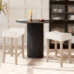 Beige Counter Height Bar Stools - Set of 2