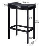 Set of 2 Black Counter Height Bar Stools