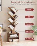SUNMORY 6-Tier Narrow Rustic Bookshelf Organizer