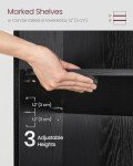 VASAGLE 3-Tier Adjustable Bookshelf in Ebony Black