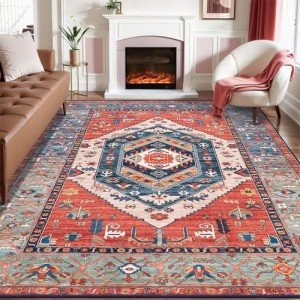 Washable 8x10 Boho Non-Slip Area Rug