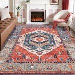 Washable 8x10 Boho Non-Slip Area Rug