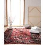 Vintage Hamadan 4' x 6' Accent Rug – Red Multi