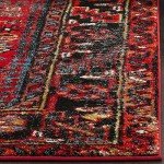 Vintage Hamadan 4' x 6' Accent Rug – Red Multi