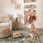 Washable 8x10 Oriental Area Rug - Green