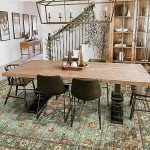 Washable 8x10 Oriental Area Rug - Green