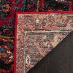 Vintage Hamadan 4' x 6' Accent Rug – Red Multi