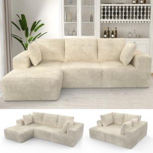 Beige Cloud Modular L-Shaped Sectional Sofa