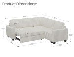 Plush Corduroy Modular Sofa with Pull-Out Bed