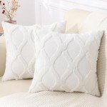 Soft Cream Faux Fur Decorative Pillow Covers - Set of 2