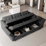 Belffin Modular Sleeper Sofa with Storage - Dark Grey