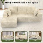 Beige Cloud Modular L-Shaped Sectional Sofa