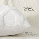 Soft Cream Faux Fur Decorative Pillow Covers - Set of 2