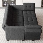 Belffin Modular Sleeper Sofa with Storage - Dark Grey