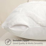 Soft Cream Faux Fur Decorative Pillow Covers - Set of 2