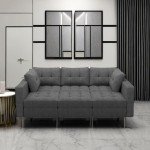 Belffin Modular Sleeper Sofa with Storage - Dark Grey