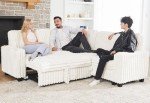 Plush Corduroy Modular Sofa with Pull-Out Bed