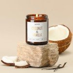 Coconut Vanilla Scented Soy Candle – 9oz