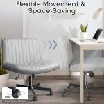 PUKAMI Grey Adjustable Criss Cross Office Chair