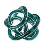 Teal Glass Infinity Knot Sculpture - 3 Inch