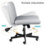 PUKAMI Grey Adjustable Criss Cross Office Chair