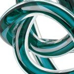 Teal Glass Infinity Knot Sculpture - 3 Inch