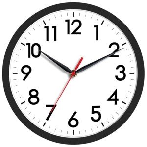 Modern 8-Inch Battery Operated Wall Clock