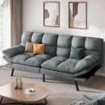 YITAHOME 70" Convertible Futon Sofa Bed - Dark Grey