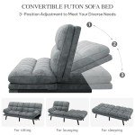 YITAHOME 70" Convertible Futon Sofa Bed - Dark Grey