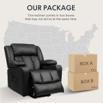 Oversized Electric Recliner Chair with Massage & Cup Holders