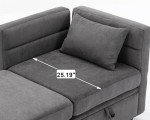 Dark Grey Modular Loveseat Couch with Storage