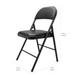 Black Vinyl-Padded Folding Chairs, Set of 4