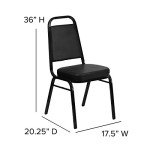 Trapezoidal Black Vinyl Banquet Chairs - Set of 4