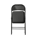 Black Vinyl-Padded Folding Chairs, Set of 4