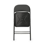 Black Vinyl-Padded Folding Chairs, Set of 4