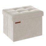 Multi-functional Cream Storage Ottoman Footrest