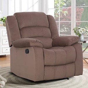 Comfy Chocolate Fabric Recliner Chair for Adults