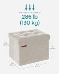 Multi-functional Cream Storage Ottoman Footrest